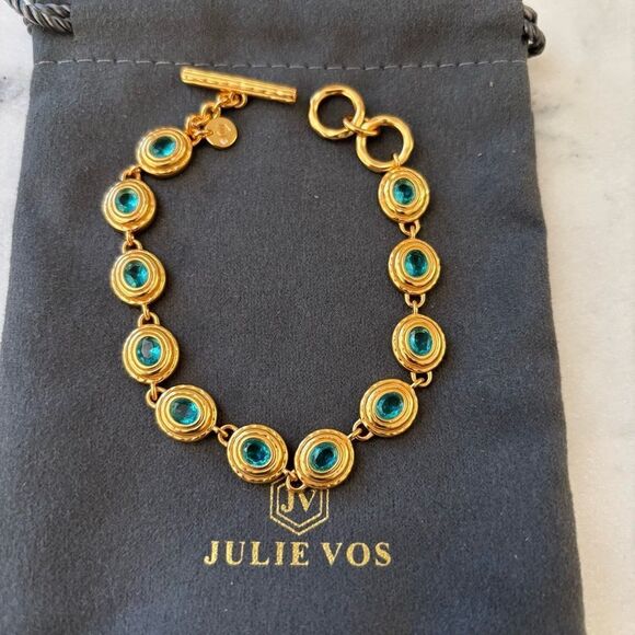 NWOT Julie Vos Gold Bracelet with Turquoise Accents
